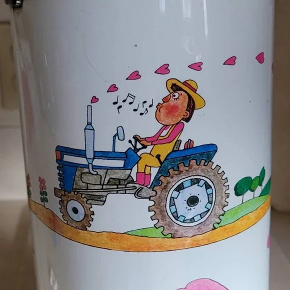 Everest National Vacuum Bottle Vintage Multi-Cup Coffee Carafe w/ Farm Scene - Picture 6 of 8